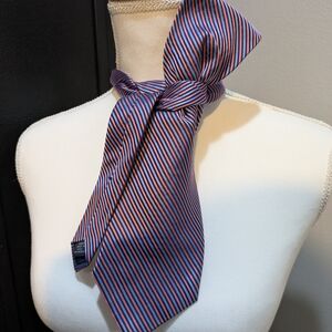 Striped Blue and Red Womens Men's Tie